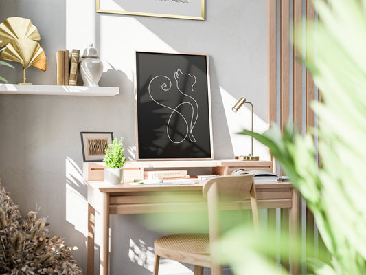 El Ruh – Série Cat Silhouette - Pack de 2 Tableaux