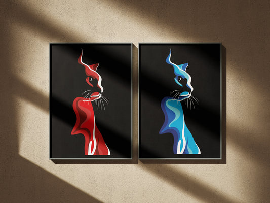 El Ruh – Série L’Âme Féline - Pack de 2 Tableaux
