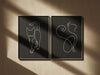 El Ruh – Série Cat Silhouette - Pack de 2 Tableaux